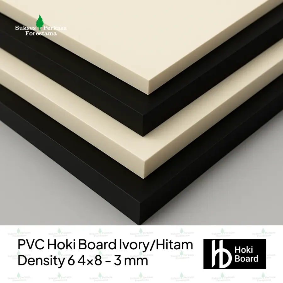PVC Hoki Board Ivory/Hitam Density 6 4x8 - 3 mm