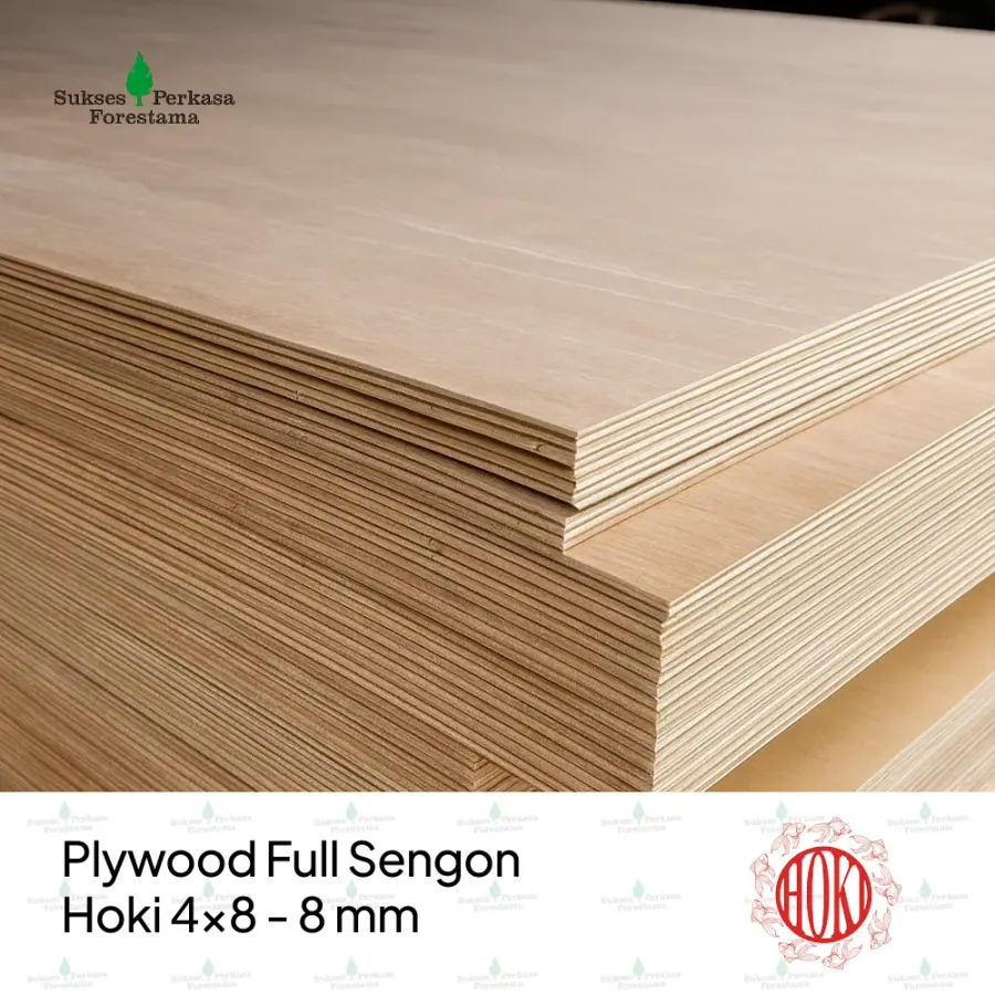 Plywood Full Sengon Hoki 4x8 - 8 mm