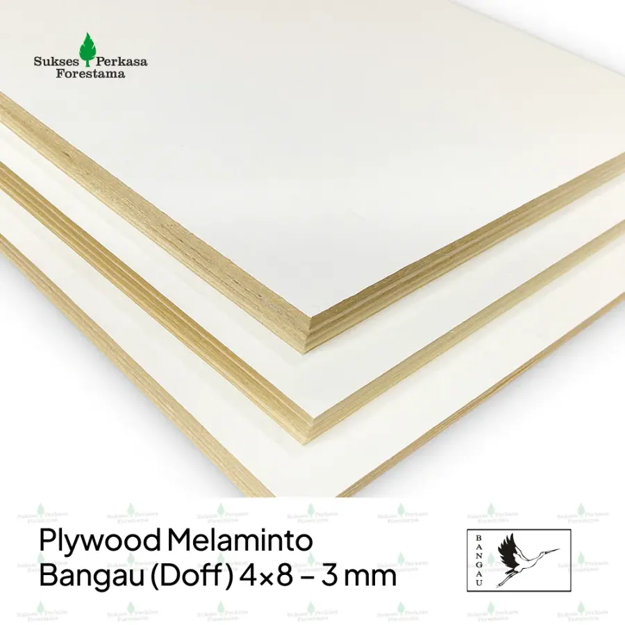 Plywood Melaminto Bangau (Doff) 4x8 - 3 mm