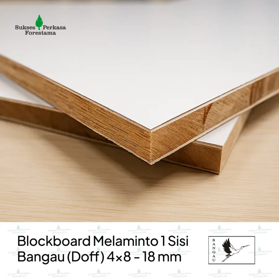Blockboard Melaminto 1 Sisi Bangau (Doff) 4x8 - 18 mm