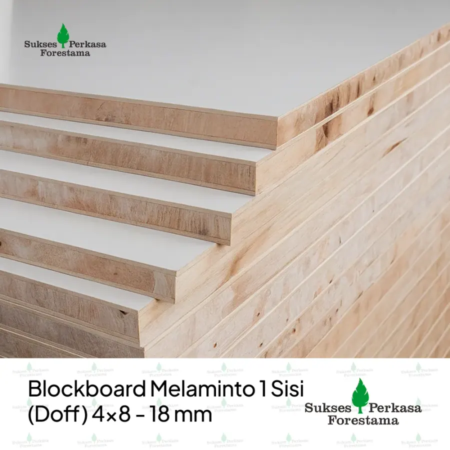 Blockboard Melaminto 1 Sisi (Doff) 4x8 - 18 mm