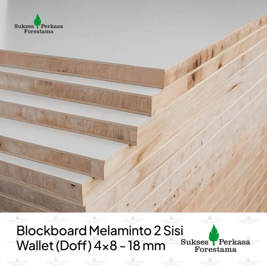 Blockboard Melaminto 2 Sisi Wallet (Doff) 4x8 - 18 mm