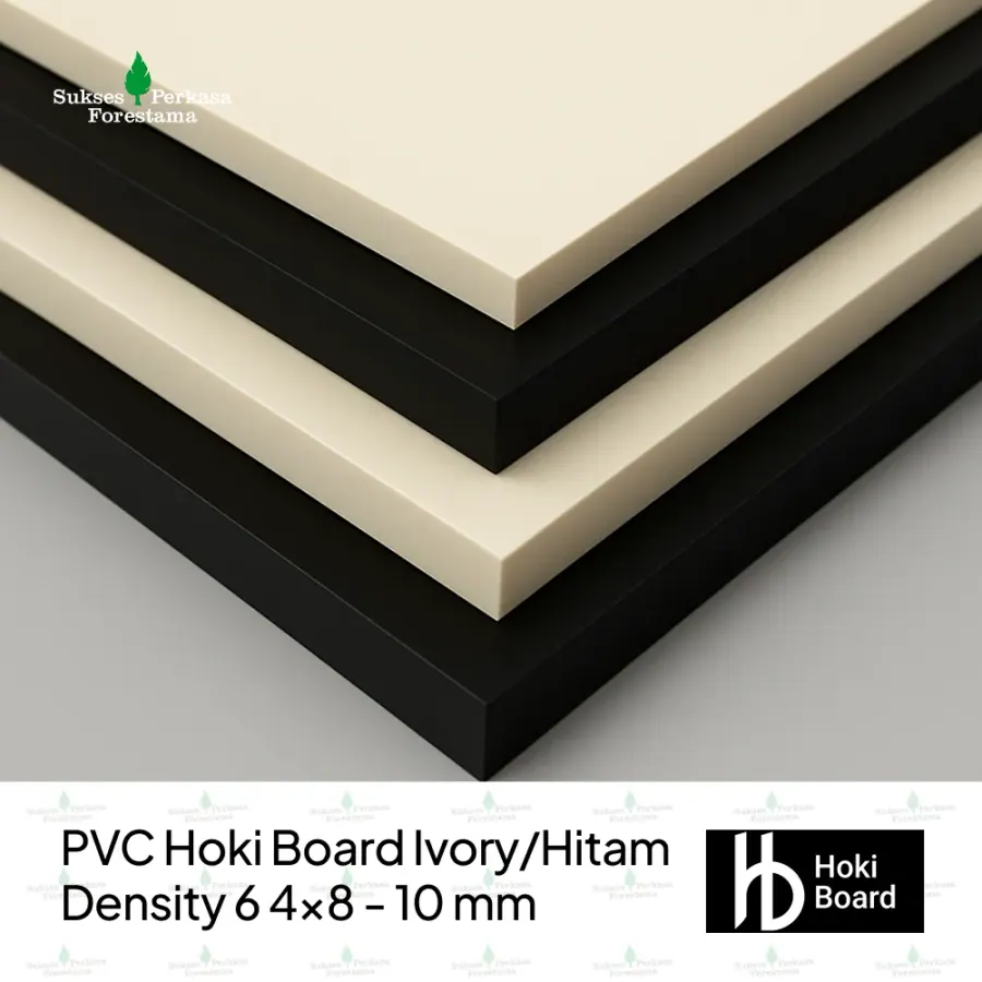 PVC Hoki Board Ivory/Hitam Density 6 4x8 - 10 mm