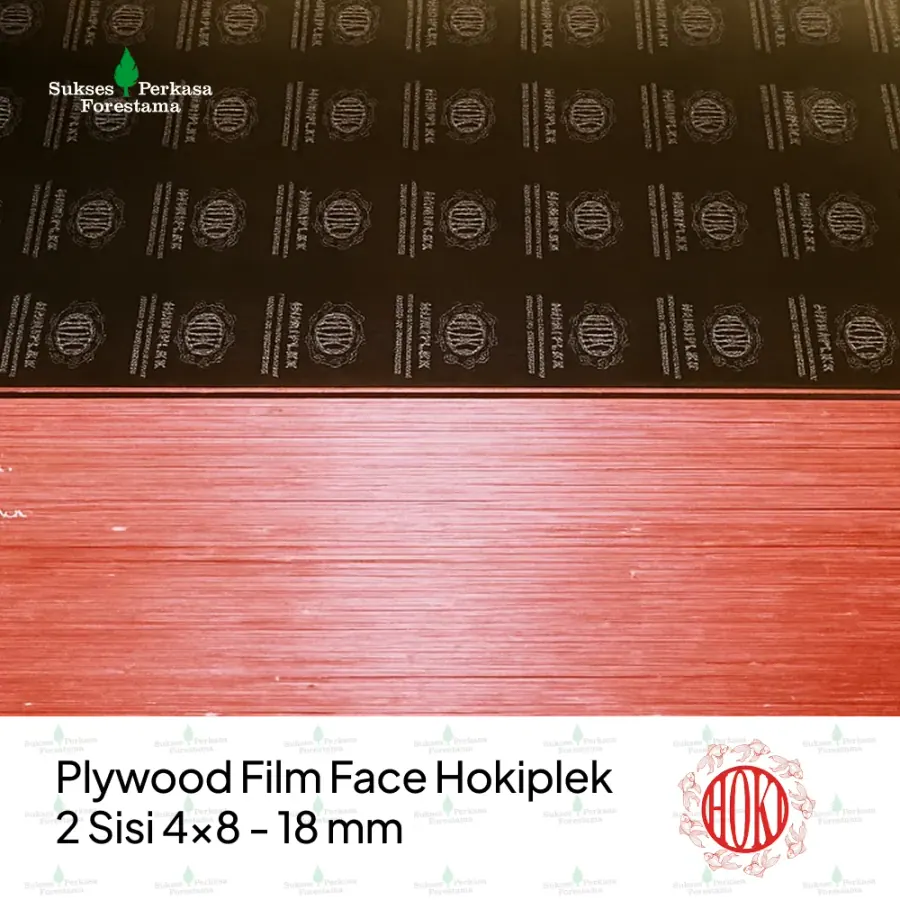 Plywood Film Face Hokiplek 2 Sisi 4x8 - 18 mm