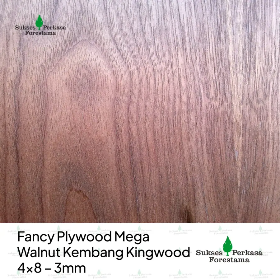 Fancy Plywood Mega Walnut Kembang Kingwood 4x8 – 3mm