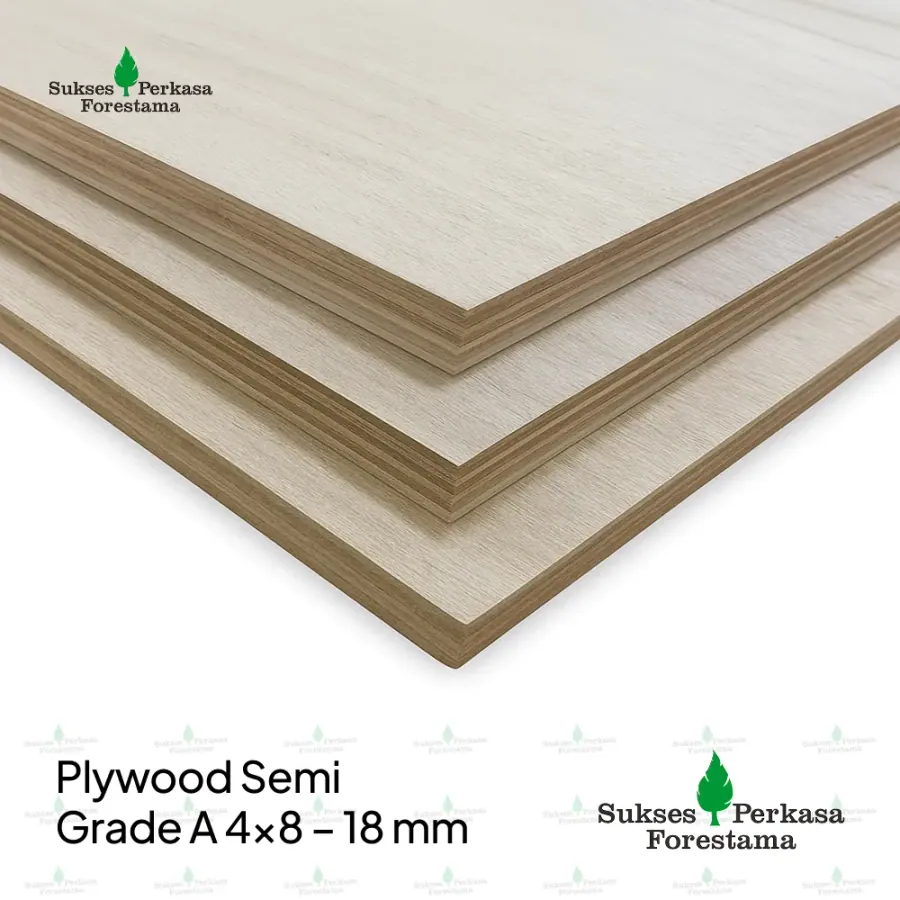 Plywood Semi Grade A 4x8 - 18 mm