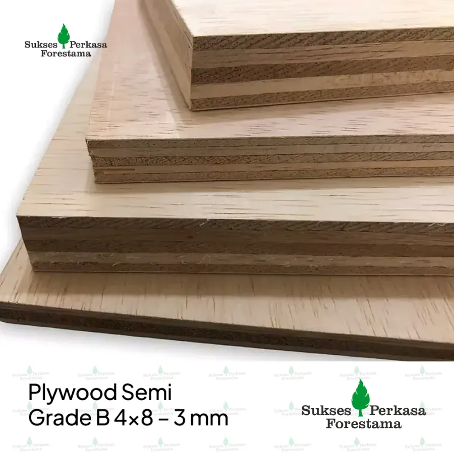 Plywood Semi Grade B 4x8 - 3 mm