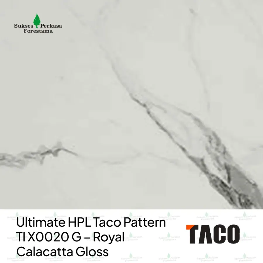 Ultimate HPL Taco Pattern TI X0020 G – Royal Calacatta Gloss