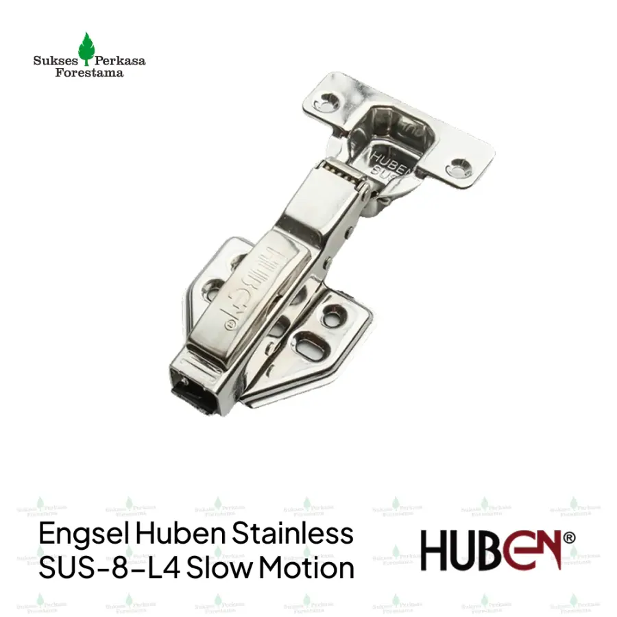 Engsel Sendok Huben Stainless SUS-8-L4 Slow Motion - 1/2 Bengkok