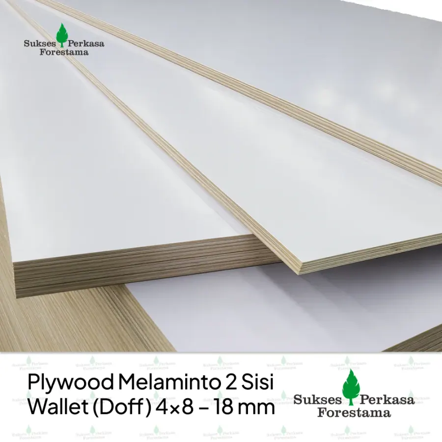 Plywood Melaminto 2 Sisi Wallet (Doff) 4x8 - 18 mm