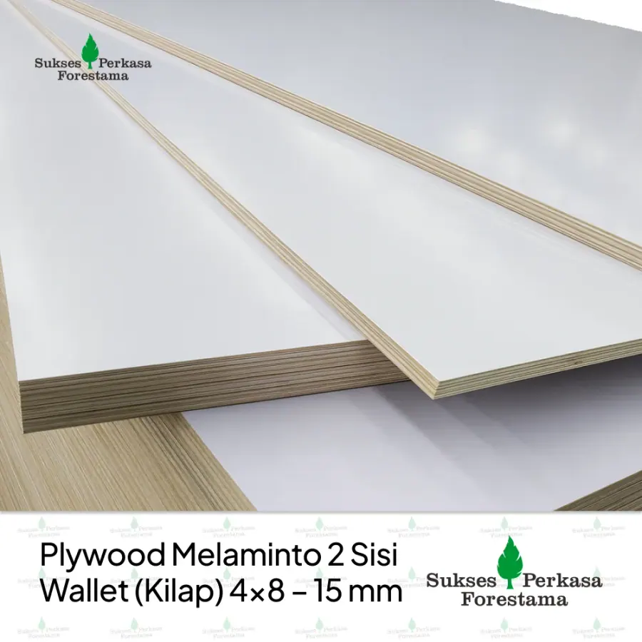 Plywood Melaminto 2 Sisi Wallet (Kilap) 4x8 - 15 mm