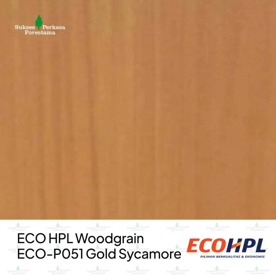 ECO HPL Woodgrain ECO-P051 Gold Sycamore