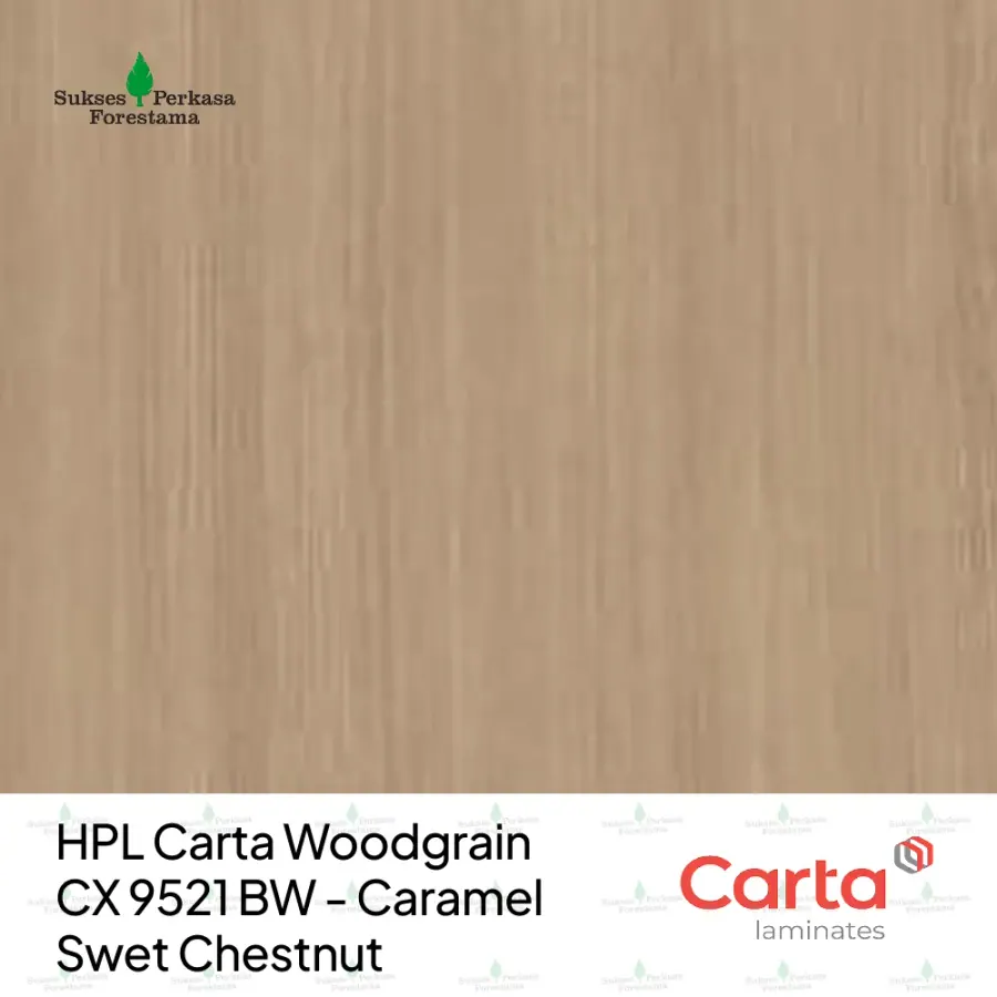 HPL Carta Woodgrain CX 9521 BW - Caramel Swet Chestnut