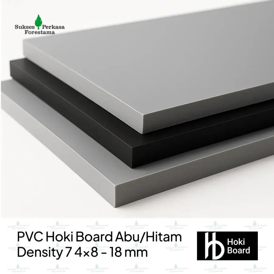 PVC Hoki Board Abu/Hitam Density 7 4x8 - 18 mm