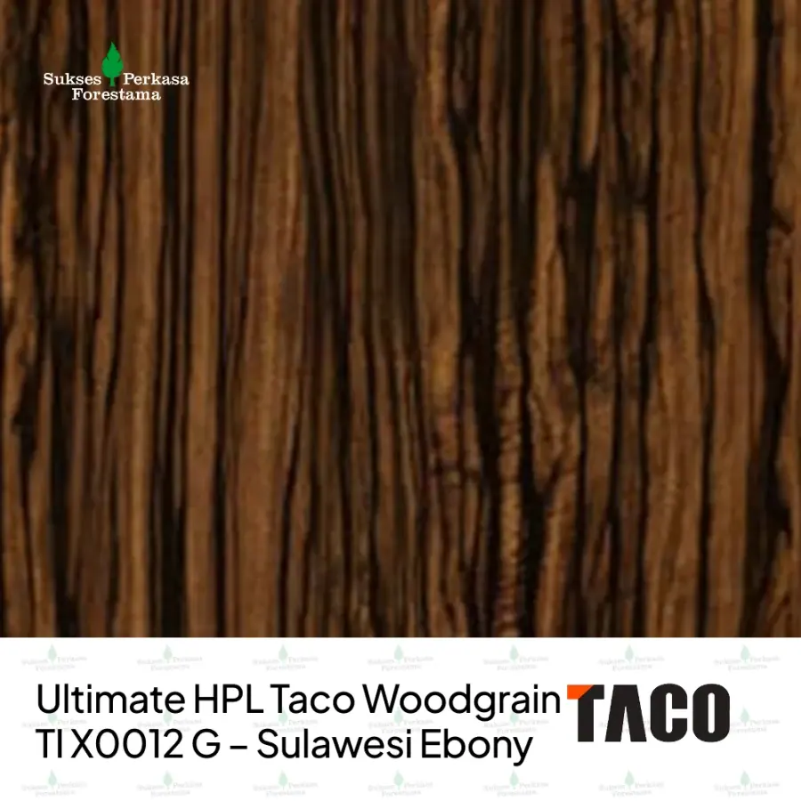 Ultimate HPL Taco Woodgrain TI X0012 G – Sulawesi Ebony