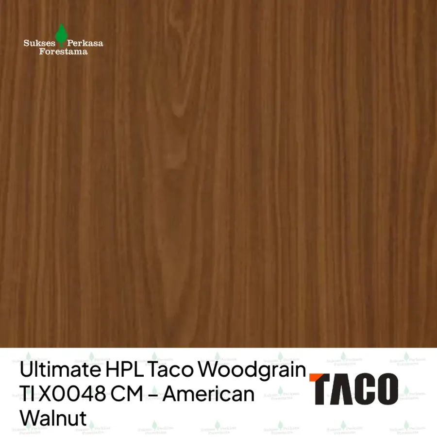 Ultimate HPL Taco Woodgrain TI X0048 CM – American Walnut