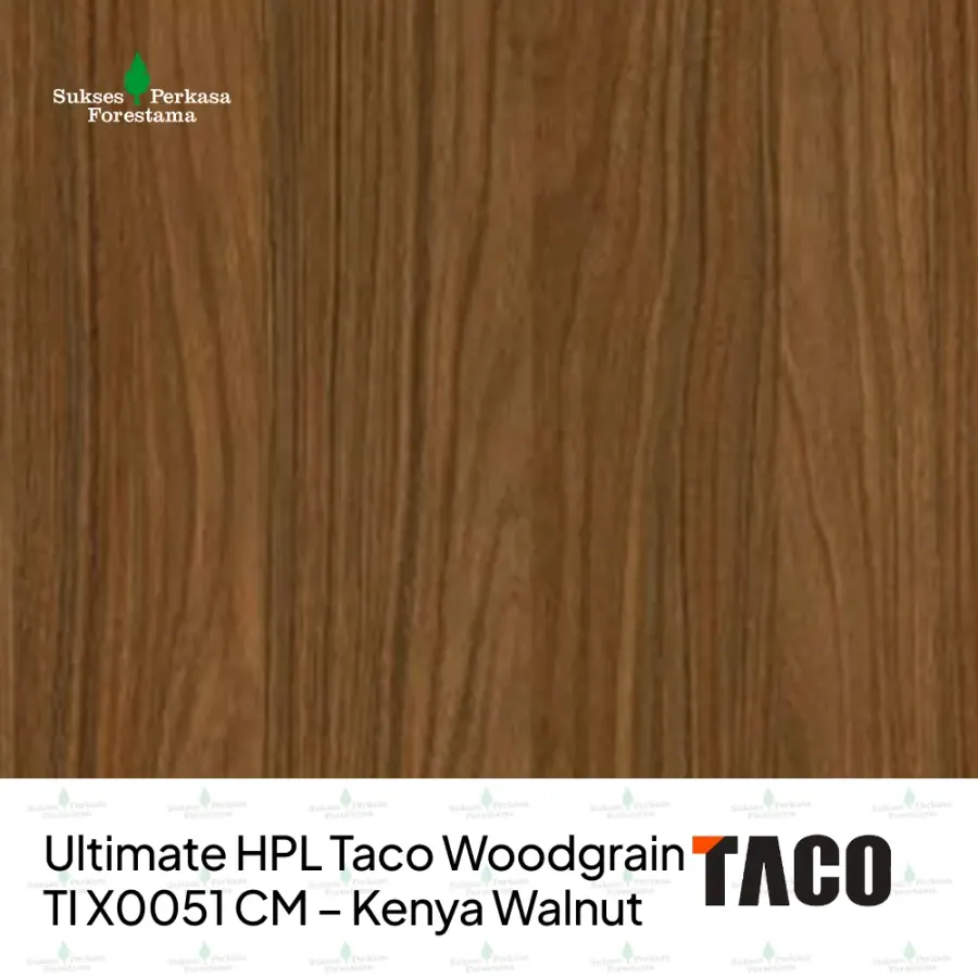 Ultimate HPL Taco Woodgrain TI X0051 CM – Kenya Walnut
