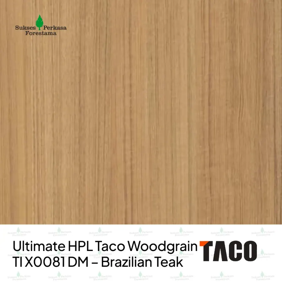Ultimate HPL Taco Woodgrain TI X0081 DM – Brazilian Teak