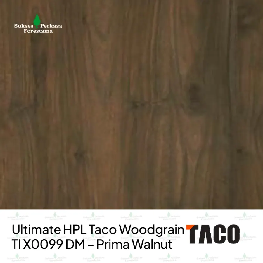 Ultimate HPL Taco Woodgrain TI X0099 DM – Prima Walnut