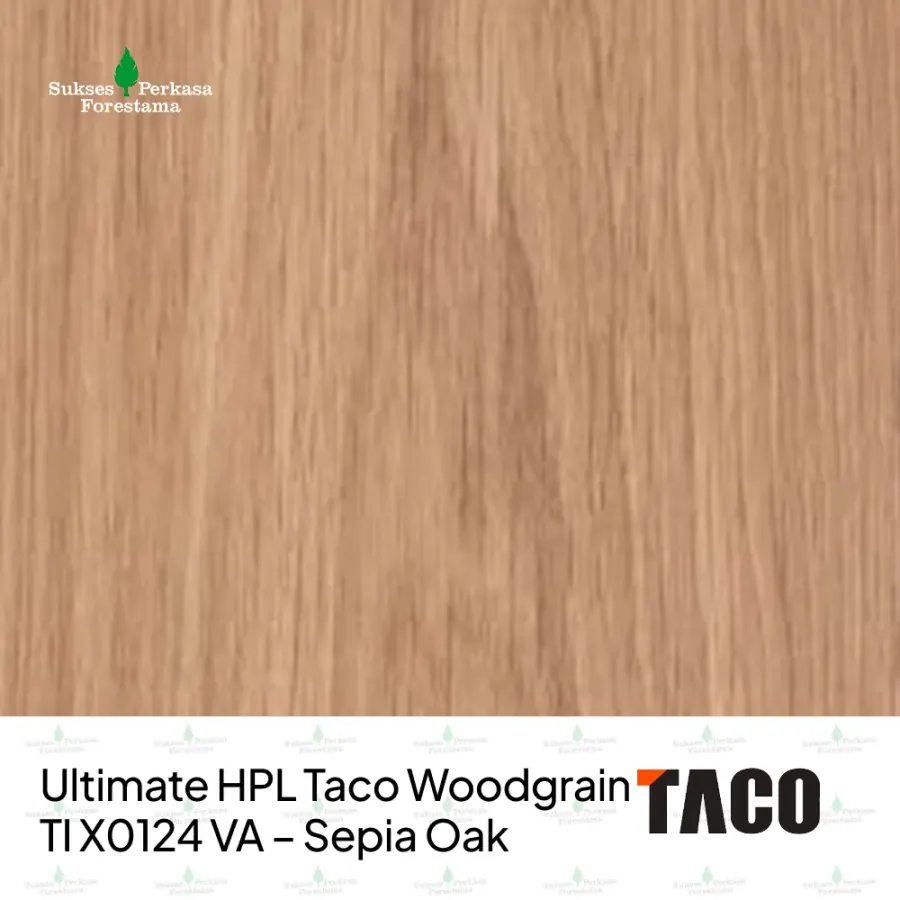 Ultimate HPL Taco Woodgrain TI X0124 VA – Sepia Oak