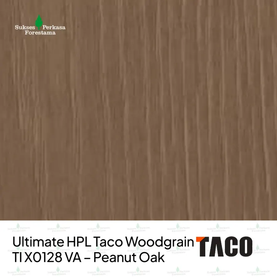 Ultimate HPL Taco Woodgrain TI X0128 VA – Peanut Oak