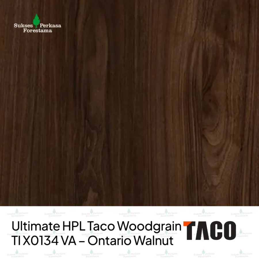 Ultimate HPL Taco Woodgrain TI X0134 VA – Ontario Walnut