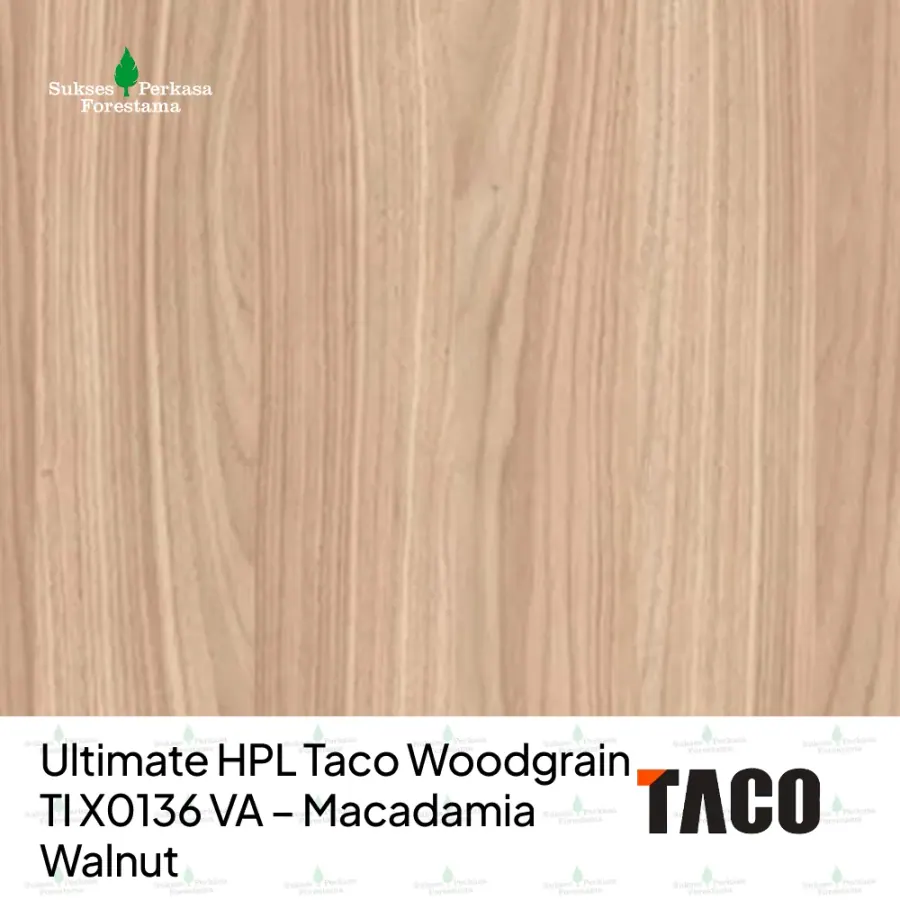 Ultimate HPL Taco Woodgrain TI X0136 VA – Macadamia Walnut