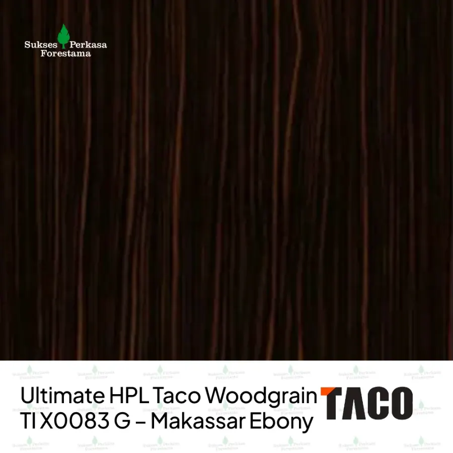 Ultimate HPL Taco Woodgrain TI X0083 G – Makassar Ebony
