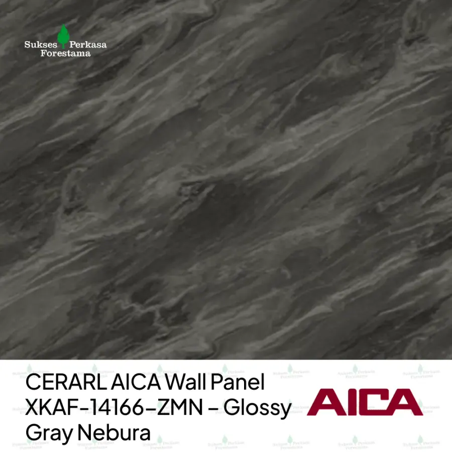 CERARL AICA Wall Panel XKAF-14166-ZMN – Glossy Gray Nebura