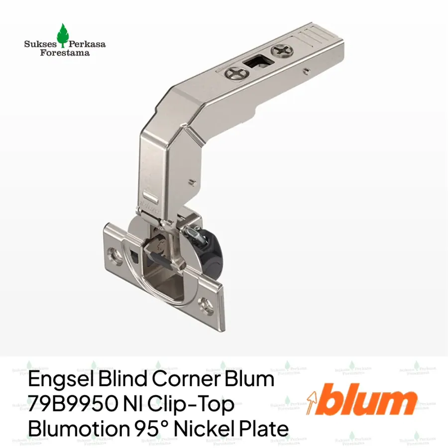 Engsel Blind Corner Blum 79B9950 NI Clip-Top Blumotion 95° Nickel Plate - Lurus