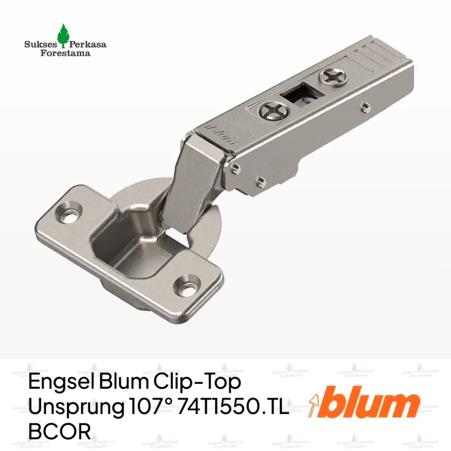 Engsel Blum Clip-Top Unsprung 107° 74T1550.TL BCOR - Lurus