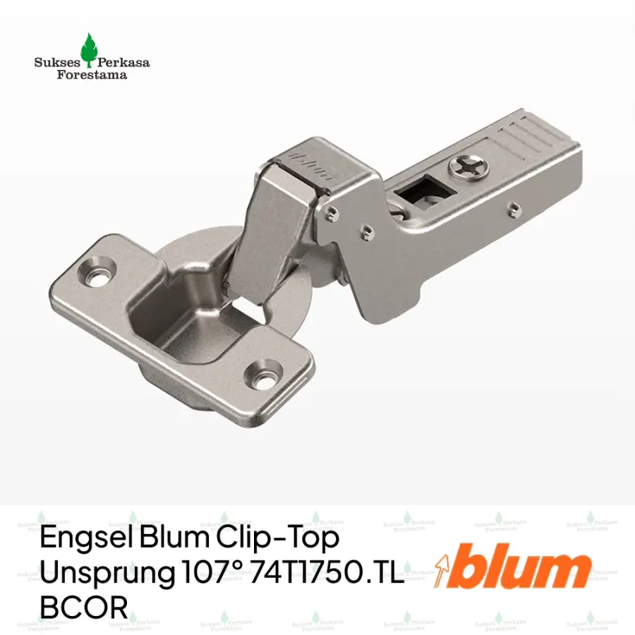 Engsel Blum Clip-Top Unsprung 107° 74T1750.TL BCOR - Full Bengkok