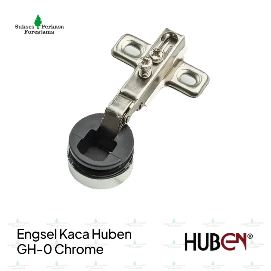 Engsel Kaca Huben GH-0 Ø26 mm Chrome - Lurus