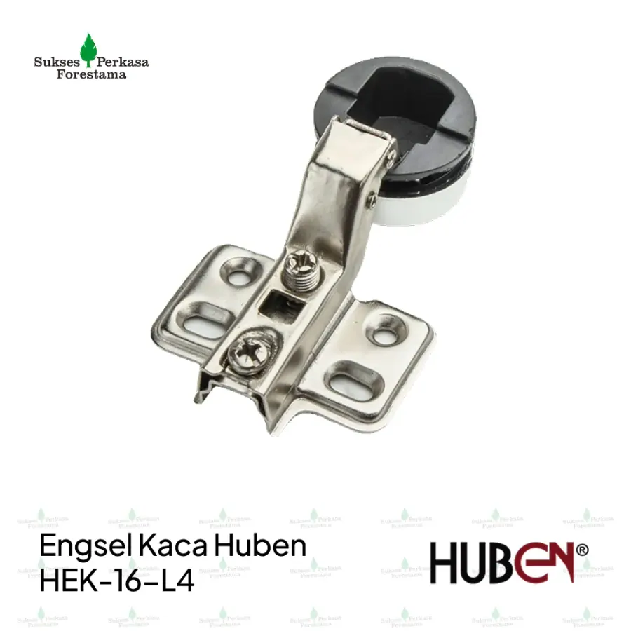 Engsel Kaca Huben HEK-16-L4 Ø26 mm Chrome - Full Bengkok