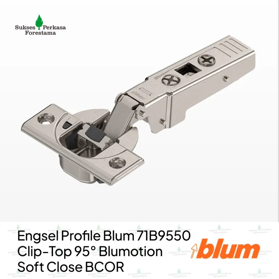 Engsel Profile Blum 71B9550 Clip-Top 95° Blumotion Soft Close BCOR - Lurus
