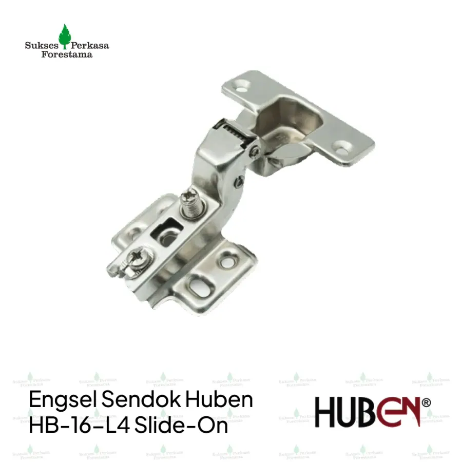 Engsel Sendok Huben Slide-On HB-16-L4 Ø35 mm - Full Bengkok