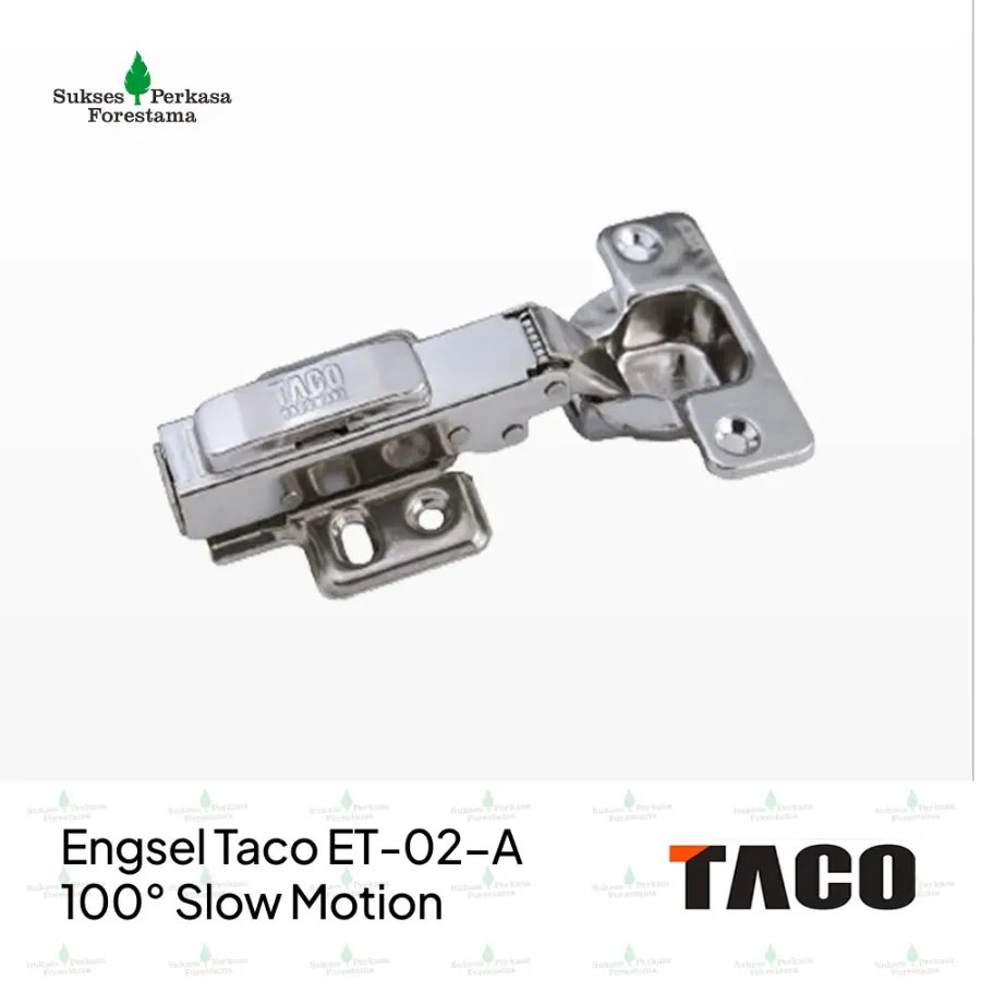 Engsel Taco ET-02-A 100° Slow Motion Stainless Steel - Lurus