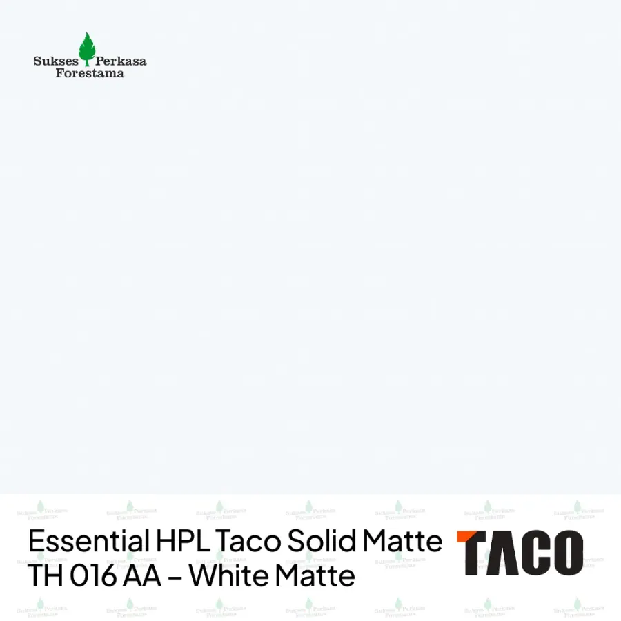 Essential HPL Taco Solid Matte TH 016 AA – White Matte