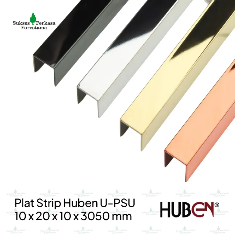 Plat Strip Huben U PSU-10 x 20 x 10 x 3050 mm
