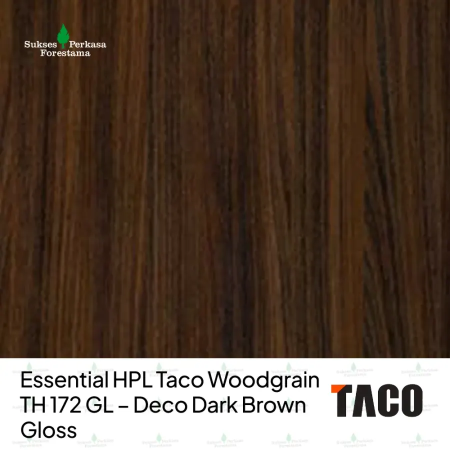 Essential HPL Taco Woodgrain TH 172 GL – Deco Dark Brown Gloss