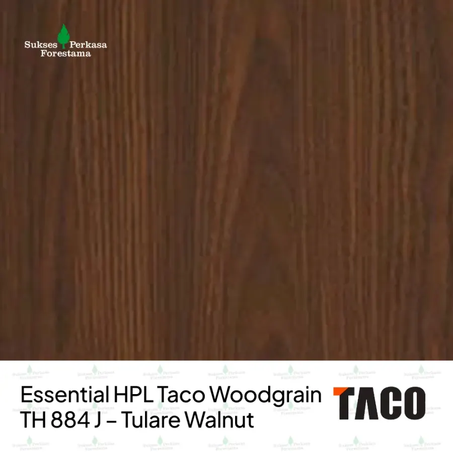 Essential HPL Taco Woodgrain TH 884 J – Tulare Walnut