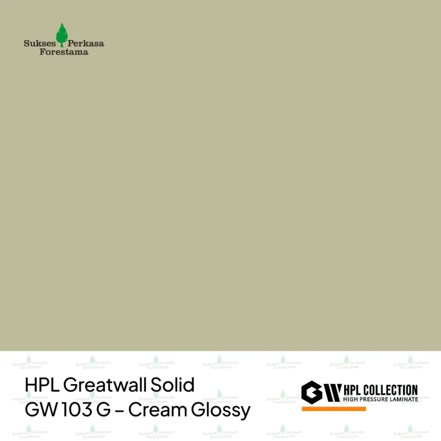 HPL Greatwall Solid GW 103 G – Cream Glossy