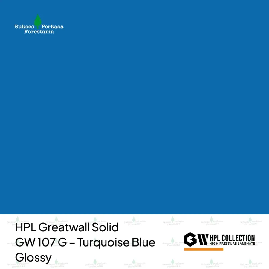 HPL Greatwall Solid GW 107 G – Turquoise Blue Glossy