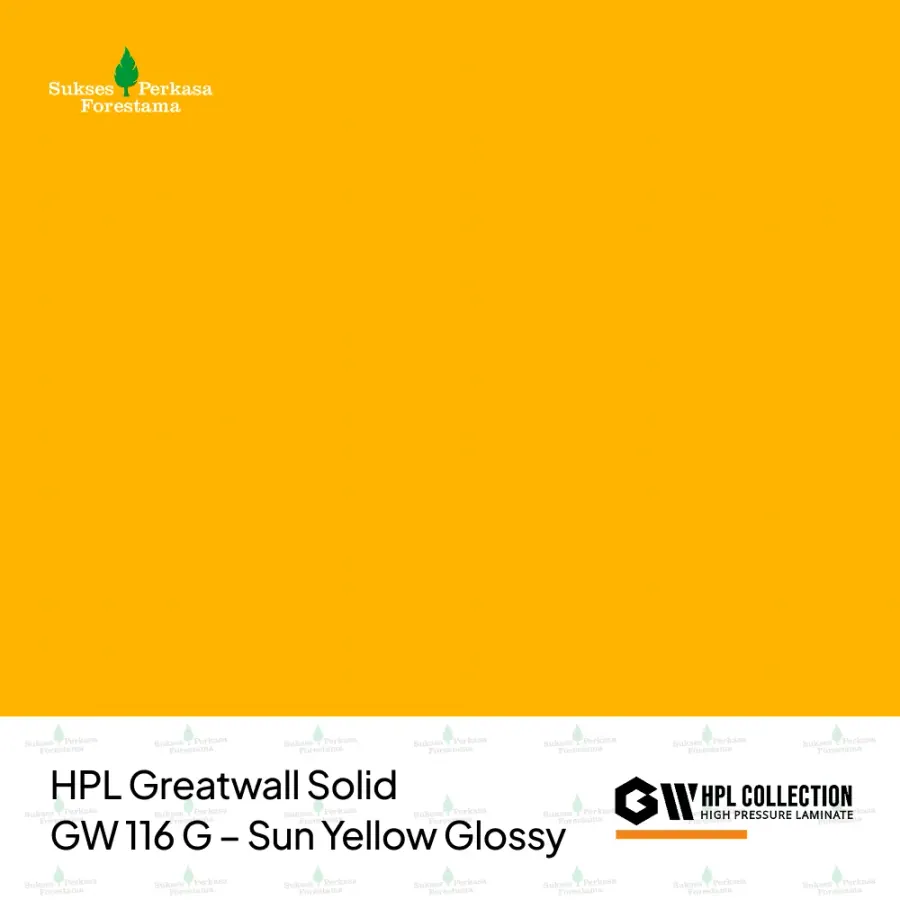 HPL Greatwall Solid GW 116 G – Sun Yellow Glossy