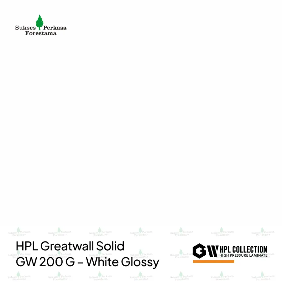 HPL Greatwall Solid GW 200 G – White Glossy