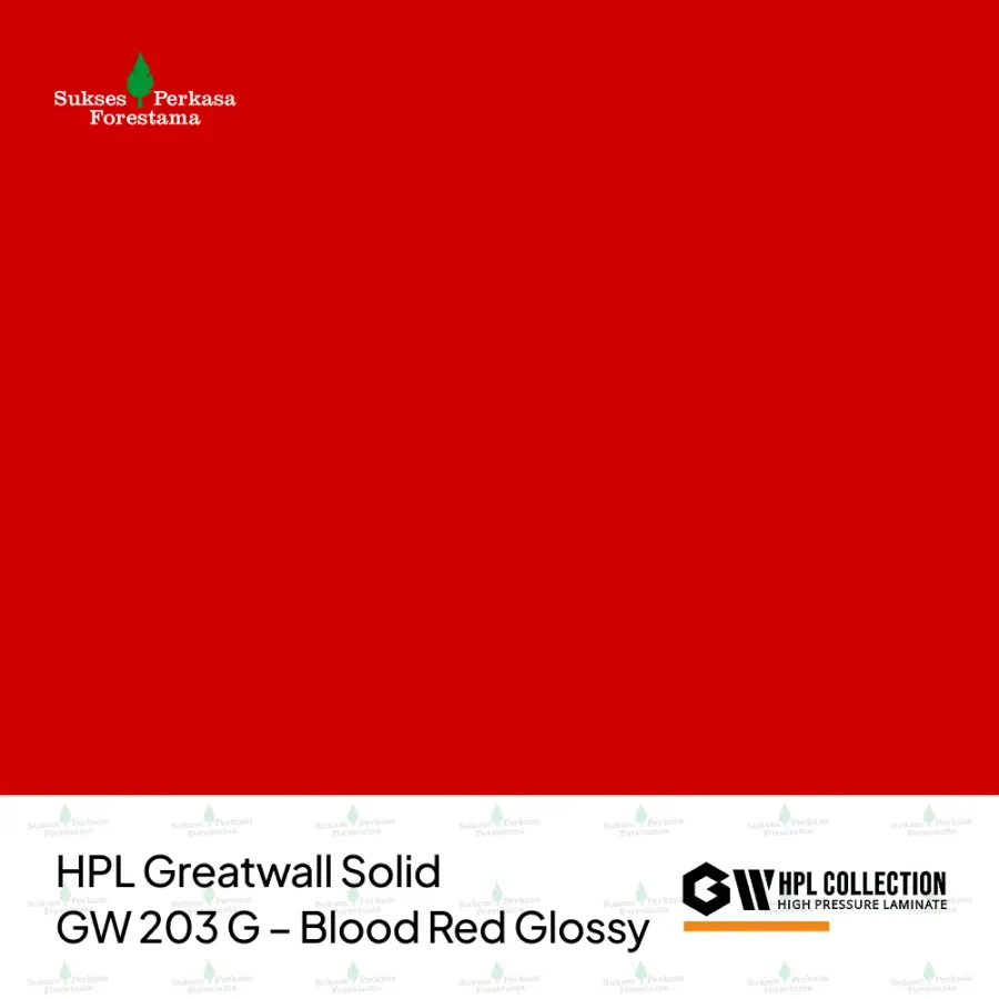 HPL Greatwall Solid GW 203 G – Blood Red Glossy