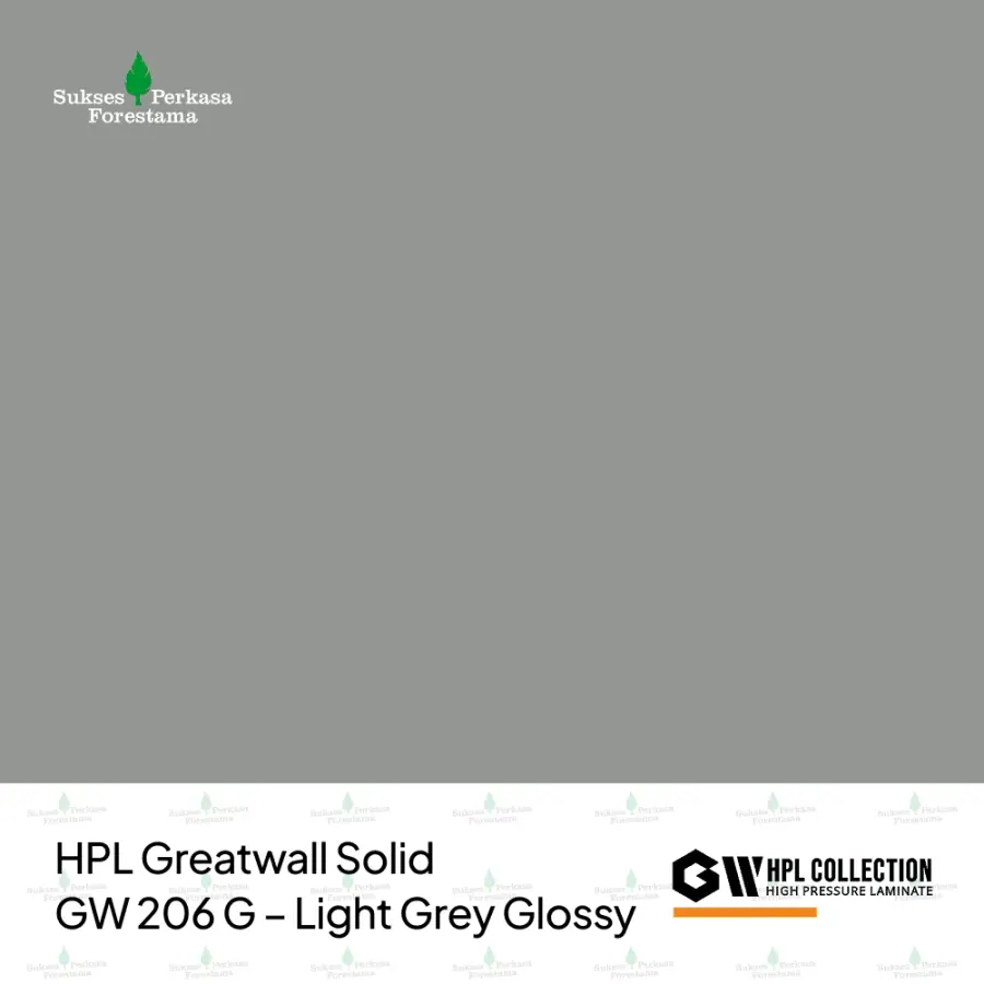 HPL Greatwall Solid GW 206 G – Light Grey Glossy