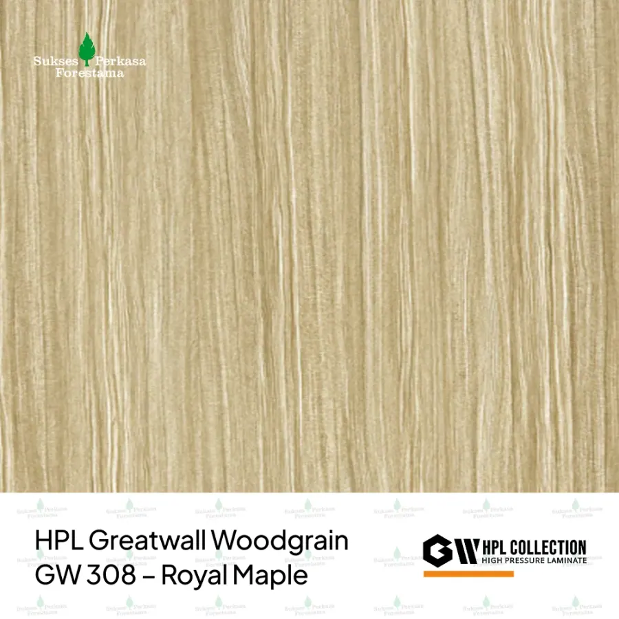 HPL Greatwall Woodgrain GW 308 – Royal Maple