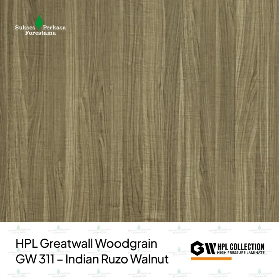HPL Greatwall Woodgrain GW 311 – Indian Ruzo Walnut