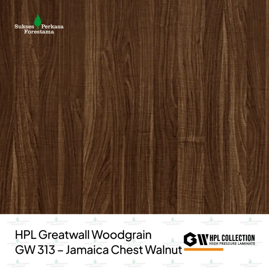 HPL Greatwall Woodgrain GW 313 – Jamaica Chest Walnut